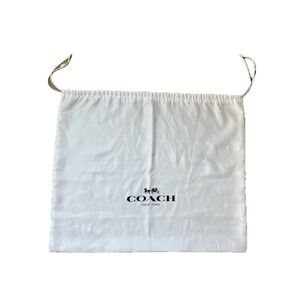 Coach White Duster Purse Storage Protector Bag with Black Logo 23.5”x19.5”